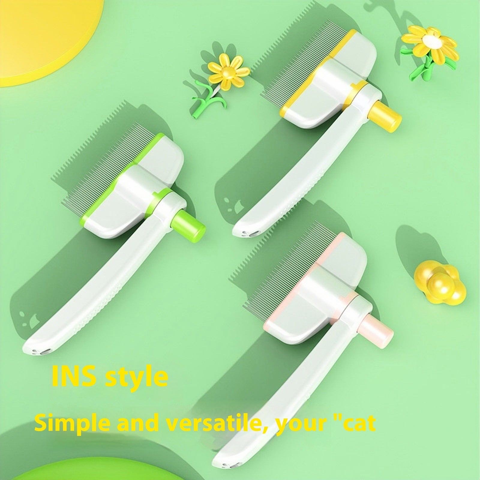 Cat Comb Tie Removal Floating Hair Magic Long Hair Pet Self-Cleaning Row Dog Cat Comb Grooming Supplies Flea Removal Brush Pets Products 1