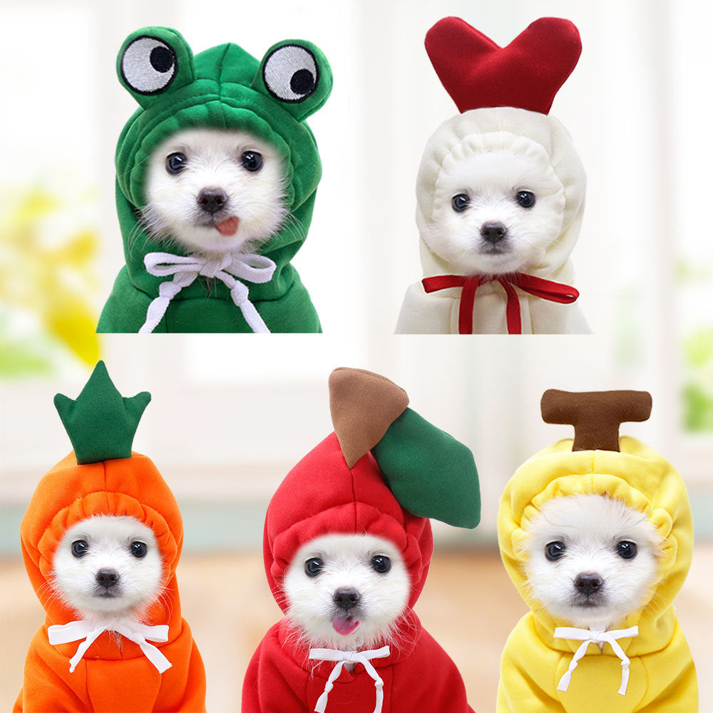 Cute Fruit Dog Clothes For Small Dogs Hoodies Winter Warm Fleece Pet Clothing Puppy Cat Costume Coat For French Chihuahua Outfit 1