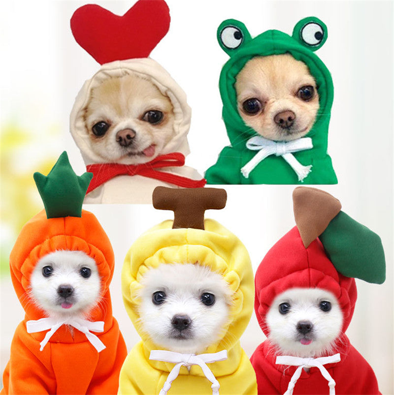Cute Fruit Dog Clothes For Small Dogs Hoodies Winter Warm Fleece Pet Clothing Puppy Cat Costume Coat For French Chihuahua Outfit 1