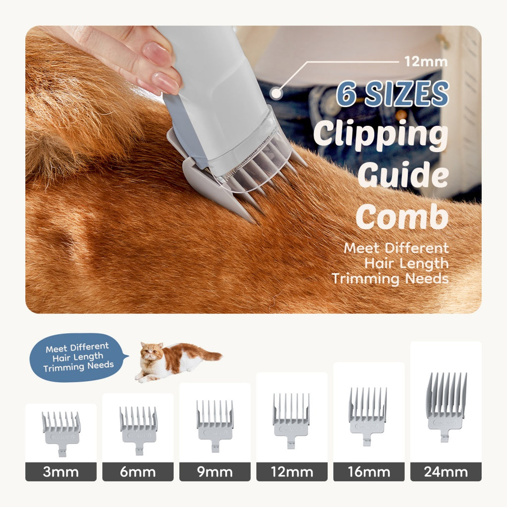 Professional Dog Grooming Clippers With 2.5L Cup, 3 Suction Modes, Cordless Clippers, 5 Groomer Tools, Low Noise Pet Hair Trimmer For 1